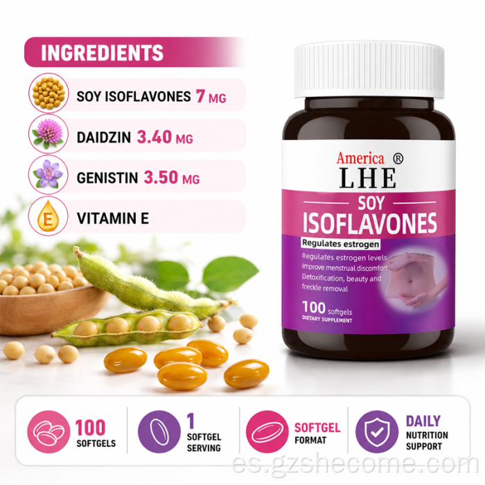 Shecome Cápsulas blandas de isoflavonas de soja Apoyo a la salud de las mujeres